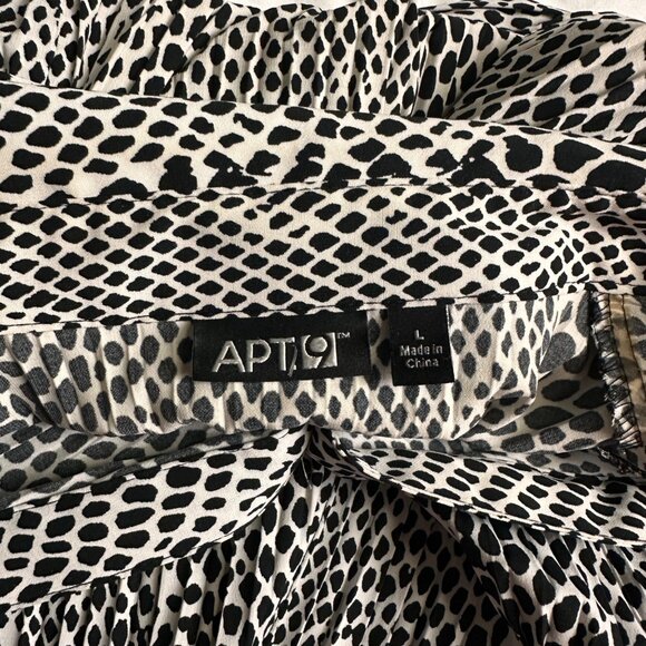 Apt. 9 Womens Button-Down Long-Sleeve Blouse Black & White Animal Print Size l - Picture 7 of 8